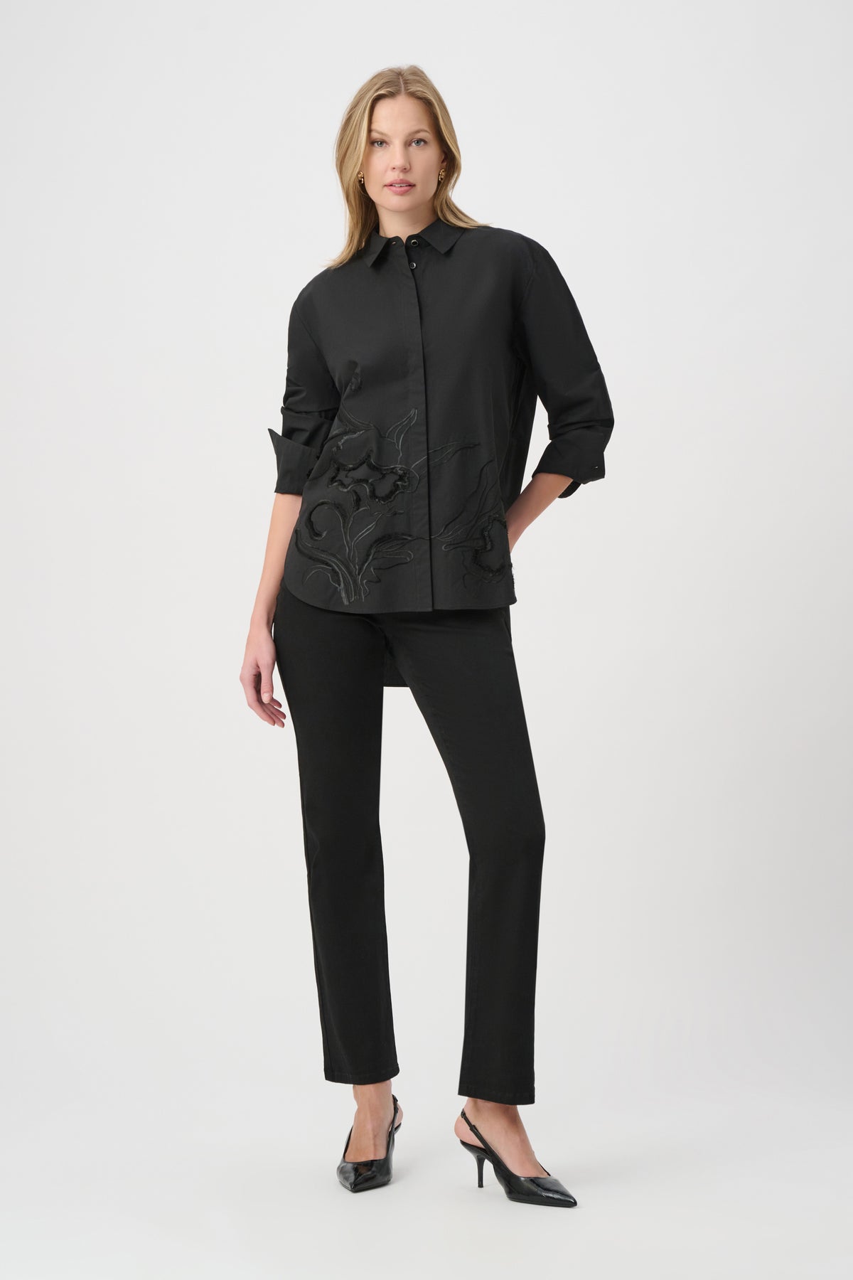 Joseph Ribkoff Embroidered Button-Down Shirt Jr264904