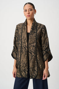 Joseph Ribkoff Animal Print Shawl Collar Cover Up Jr264949