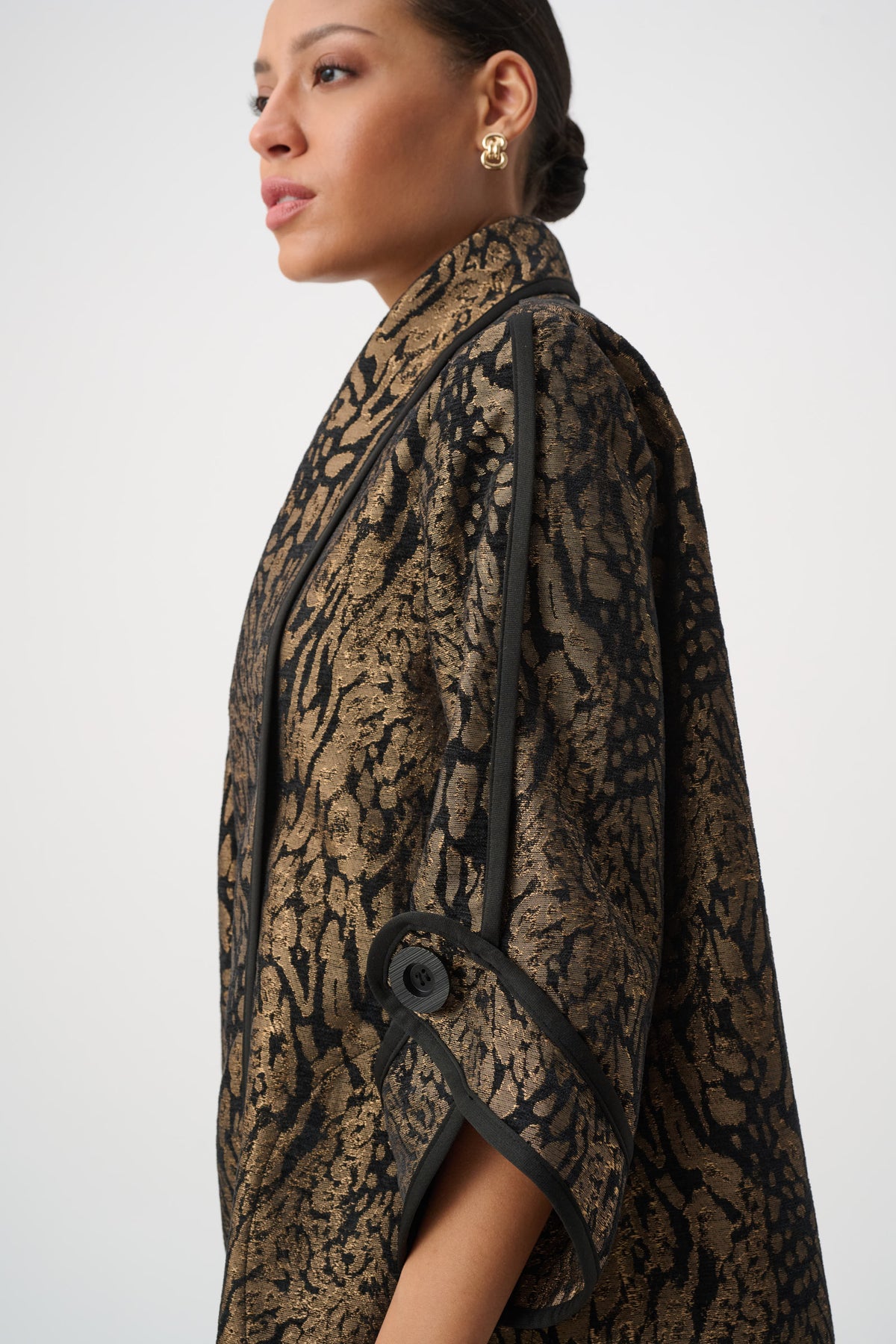 Joseph Ribkoff Animal Print Shawl Collar Cover Up Jr264949