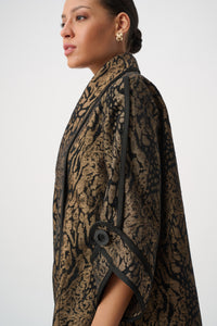 Joseph Ribkoff Animal Print Shawl Collar Cover Up Jr264949