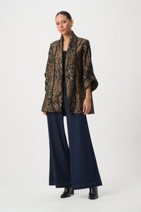 Joseph Ribkoff Animal Print Shawl Collar Cover Up Jr264949