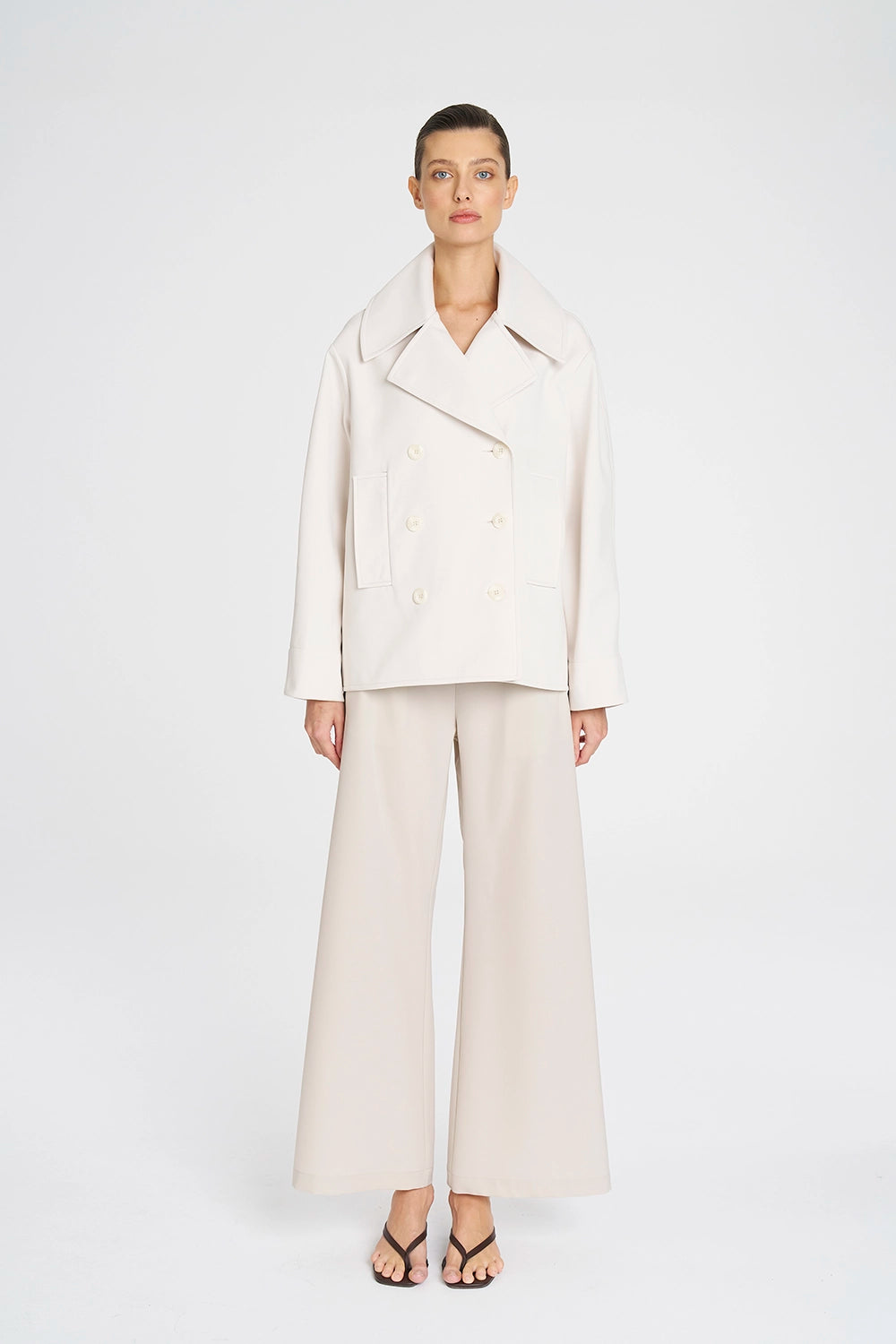 Mela Purdie Pea Jacket In Wax F103 4241 - Pre-Order March Delivery