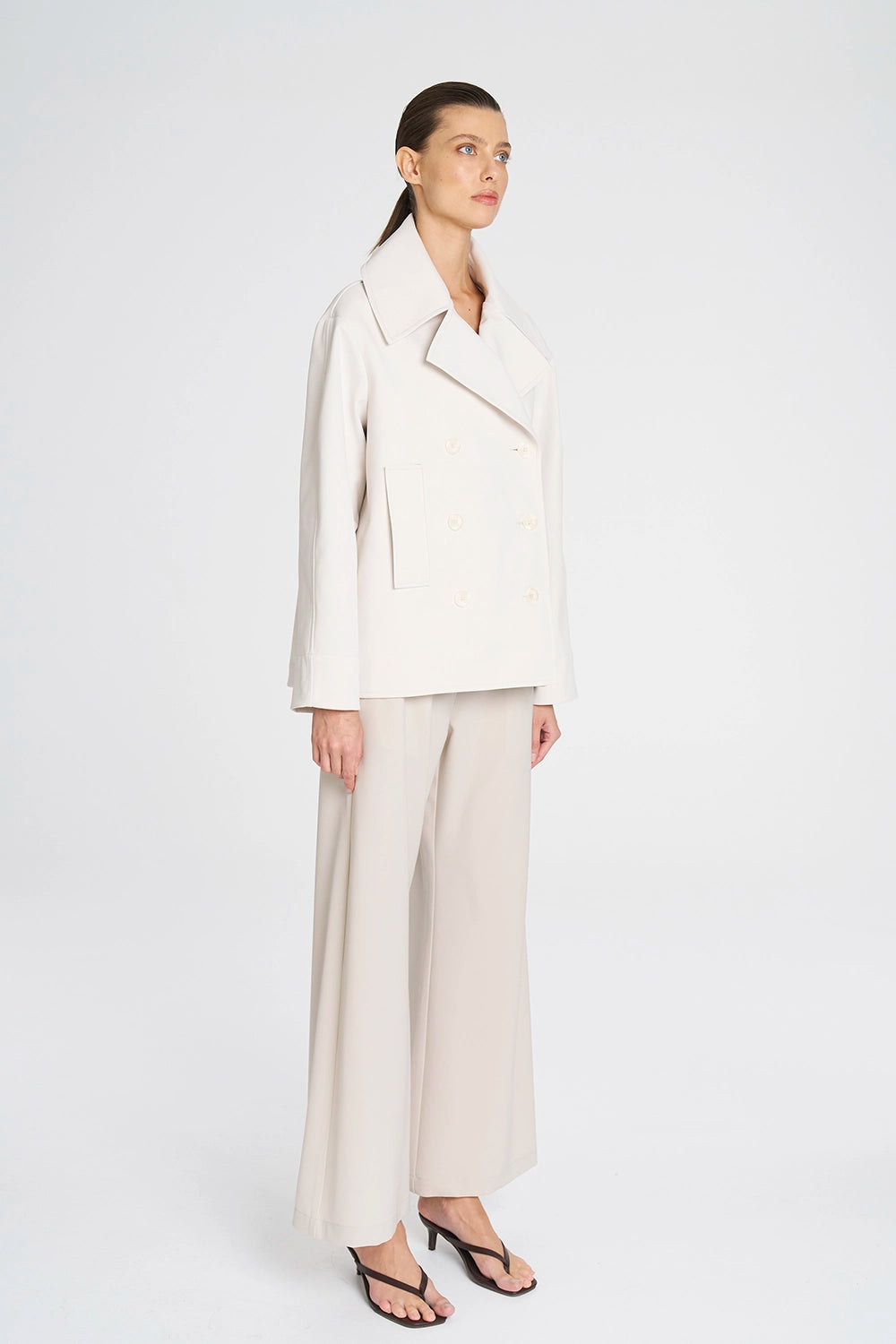 Mela Purdie Pea Jacket In Wax F103 4241 - Pre-Order March Delivery