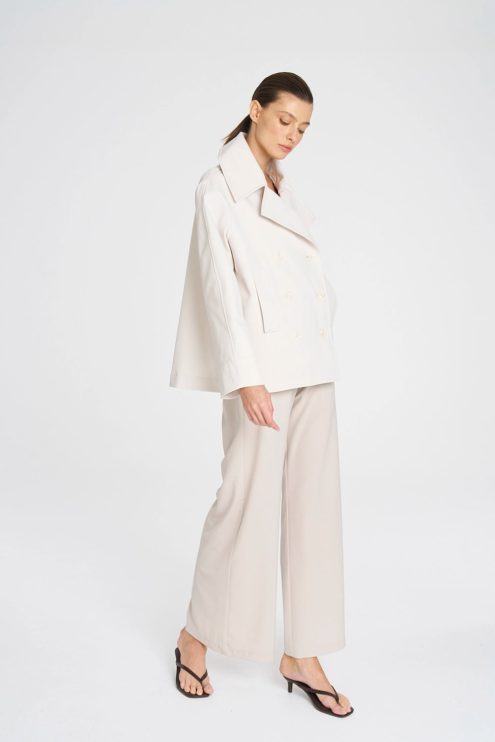 Mela Purdie Pea Jacket In Wax F103 4241 - Pre-Order March Delivery