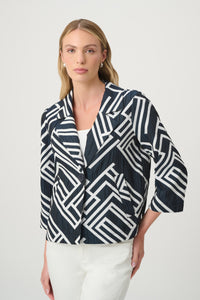 Joseph Ribkoff Geometric Jacquard Boxy Jacket Jr271073