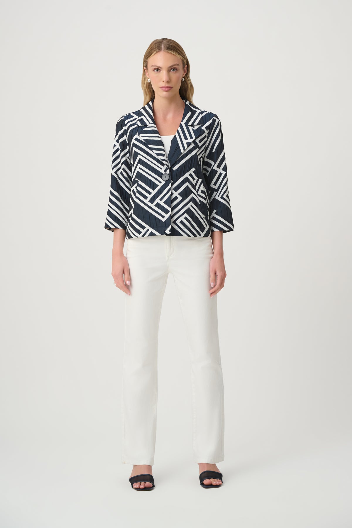 Joseph Ribkoff Geometric Jacquard Boxy Jacket Jr271073