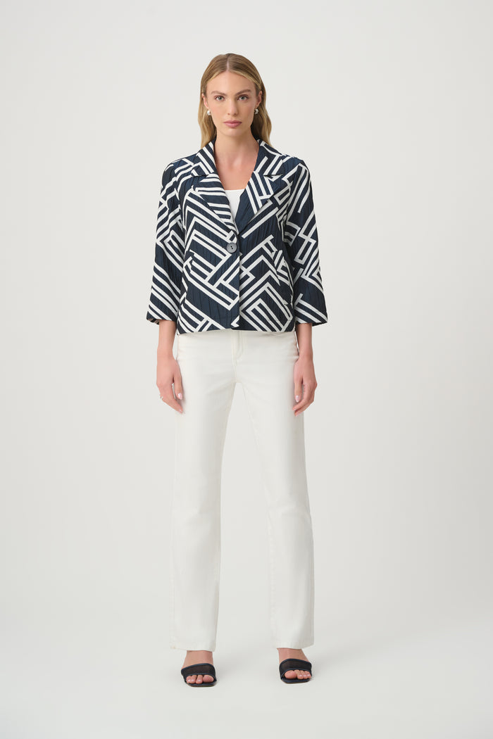 Joseph Ribkoff Geometric Jacquard Boxy Jacket Jr271073