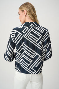 Joseph Ribkoff Geometric Jacquard Boxy Jacket Jr271073