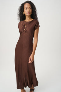 Joseph Ribkoff Crushed Satin Midi A-Line Dress Jr271090