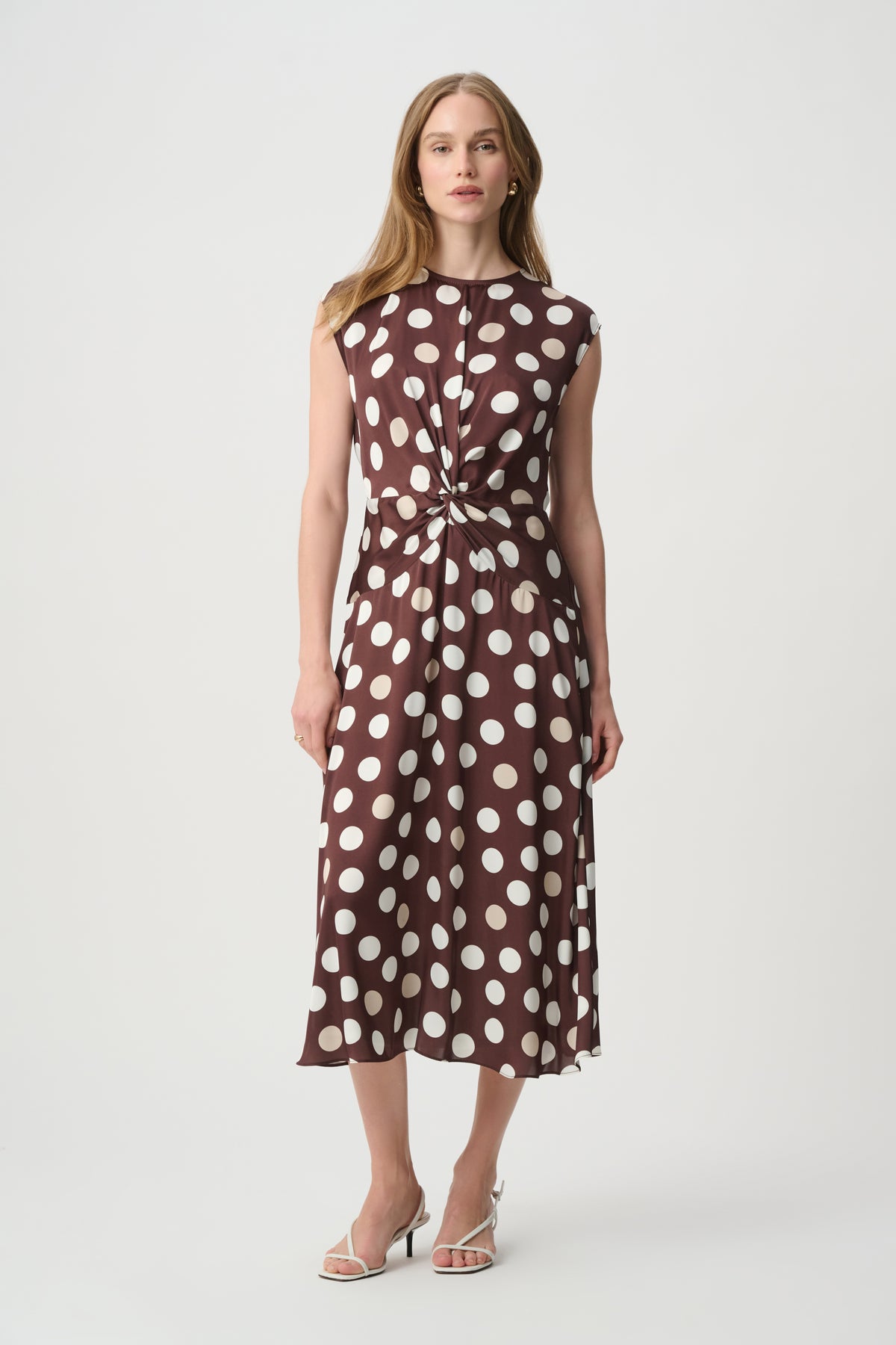 Joseph Ribkoff Polka Dot Twist Waist Dress Jr271096