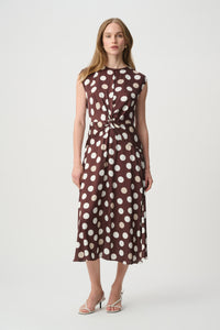 Joseph Ribkoff Polka Dot Twist Waist Dress Jr271096