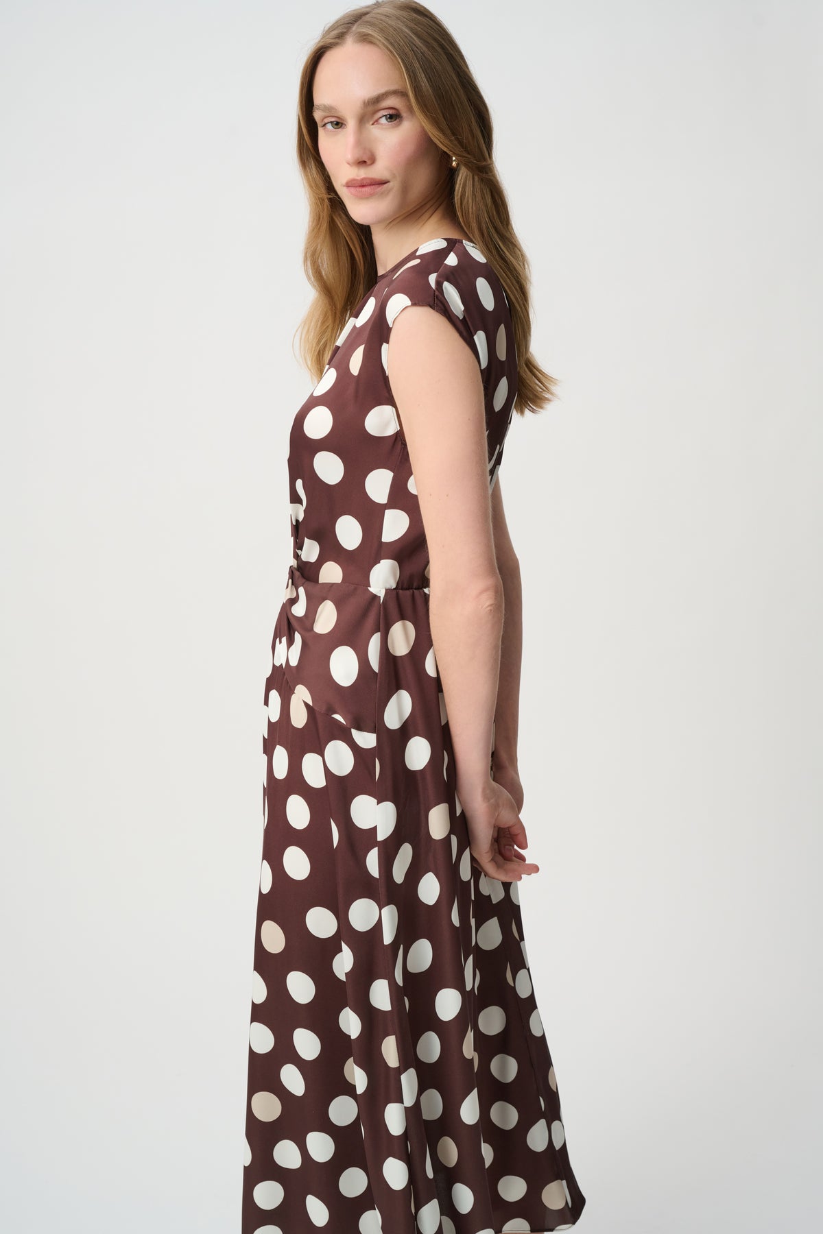 Joseph Ribkoff Polka Dot Twist Waist Dress Jr271096