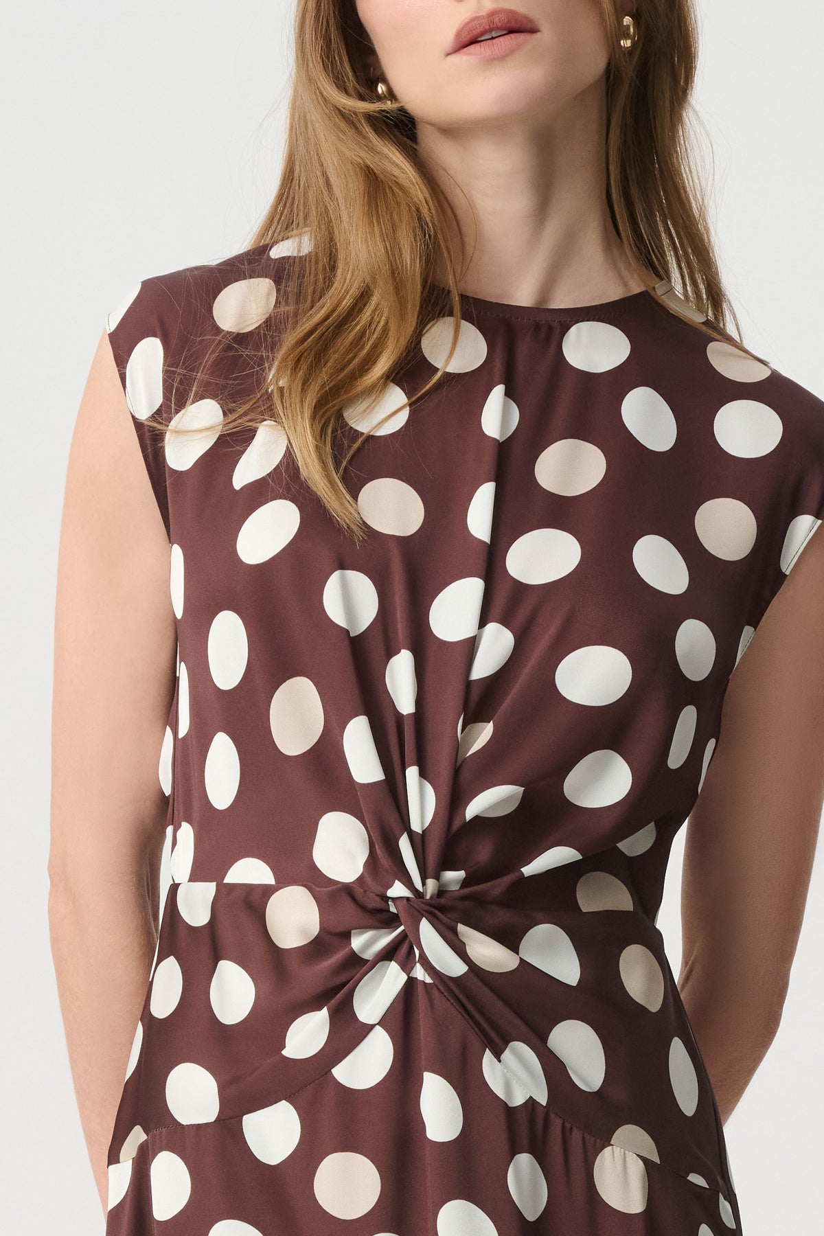 Joseph Ribkoff Polka Dot Twist Waist Dress Jr271096