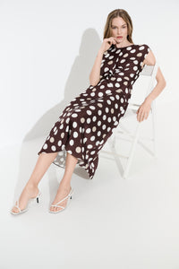 Joseph Ribkoff Polka Dot Twist Waist Dress Jr271096