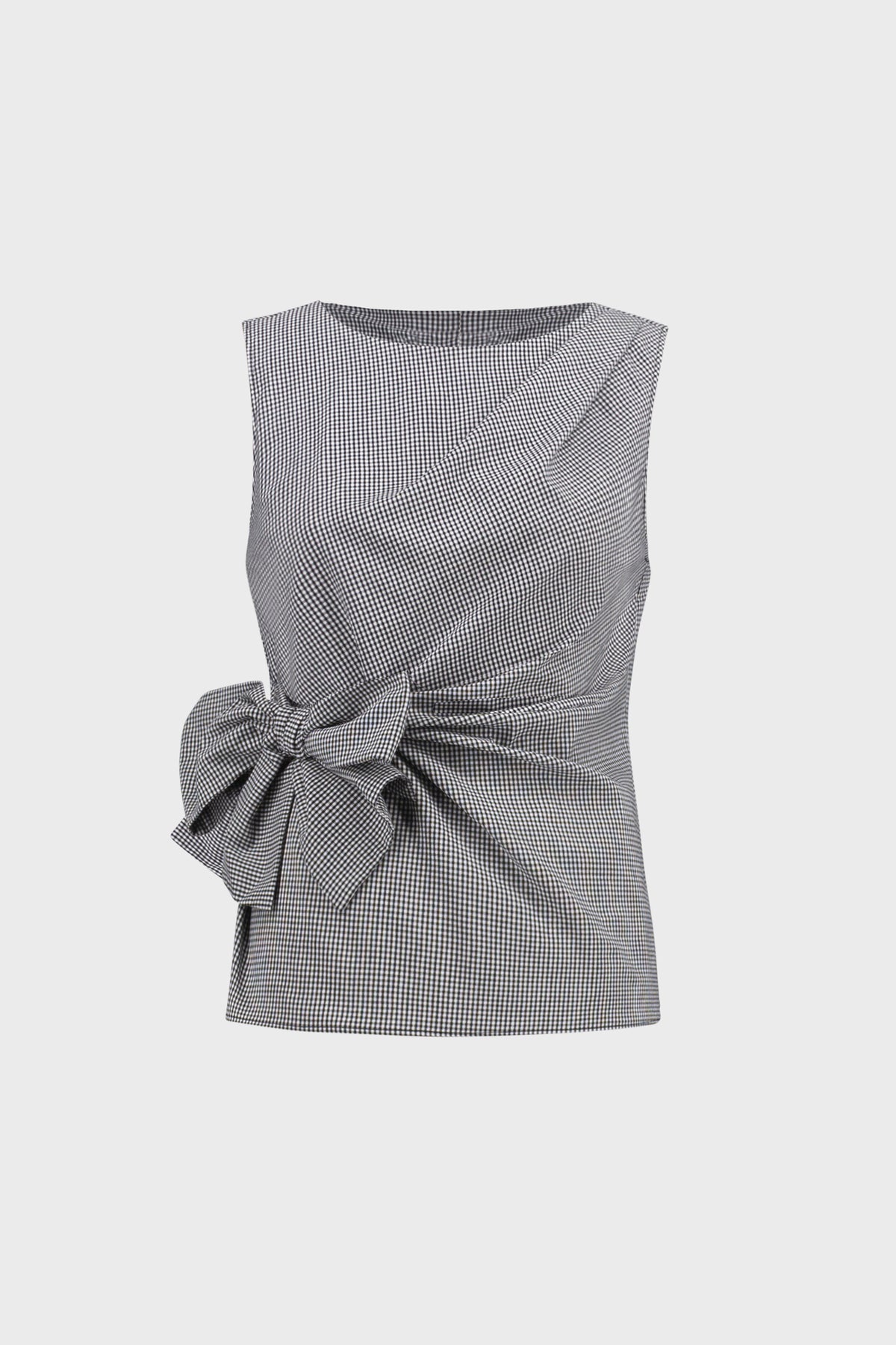 Joseph Ribkoff Gingham Tie Waist Sleeveless Top Jr271193