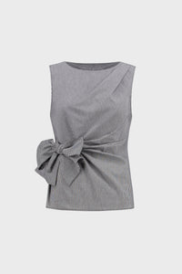 Joseph Ribkoff Gingham Tie Waist Sleeveless Top Jr271193