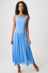 Joseph Ribkoff Drop Waist Chiffon Midi Dress Jr271725