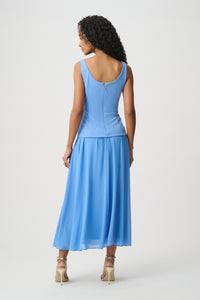 Joseph Ribkoff Drop Waist Chiffon Midi Dress Jr271725