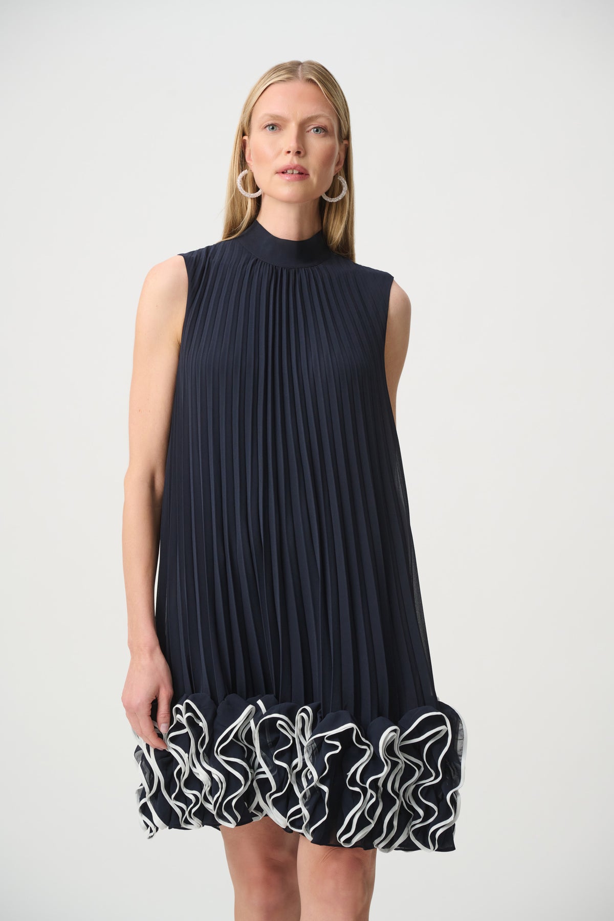 Joseph Ribkoff Chiffon Ruffle Hem Trapeze Dress Jr271739
