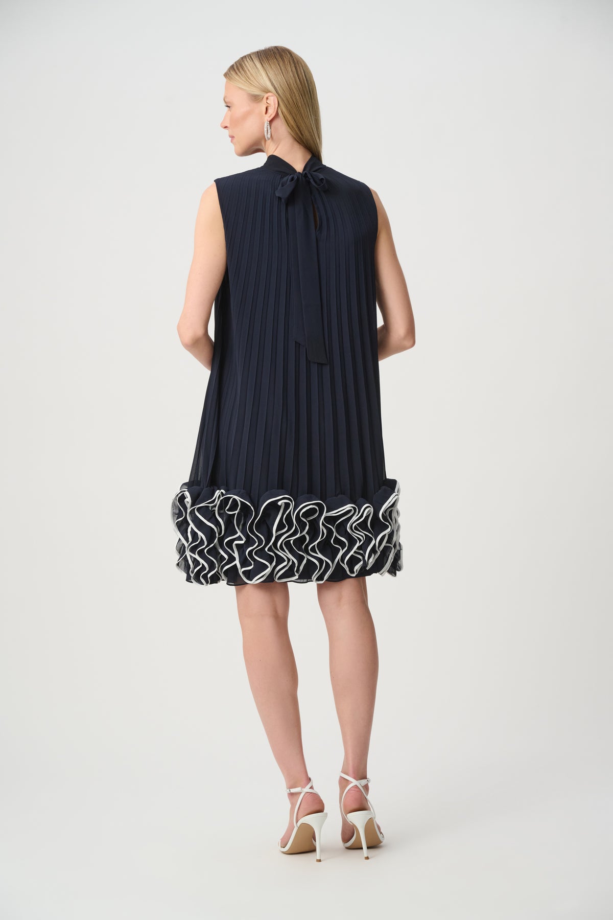 Joseph Ribkoff Chiffon Ruffle Hem Trapeze Dress Jr271739