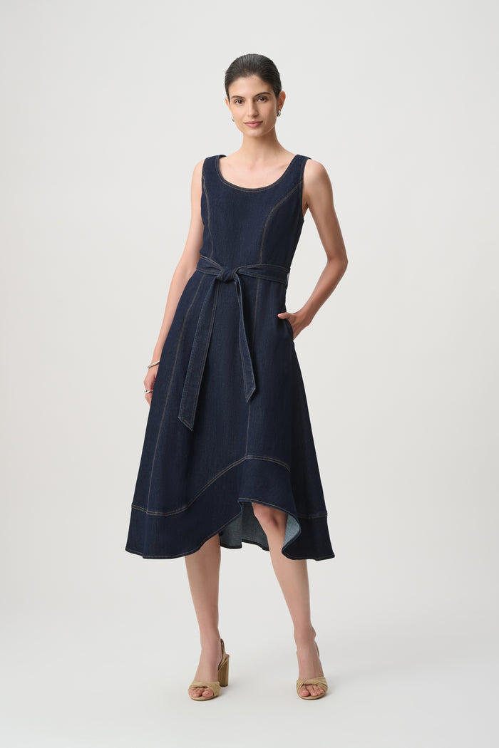 Joseph Ribkoff Featherweave Denim Fit And Flare Dress Jr271919
