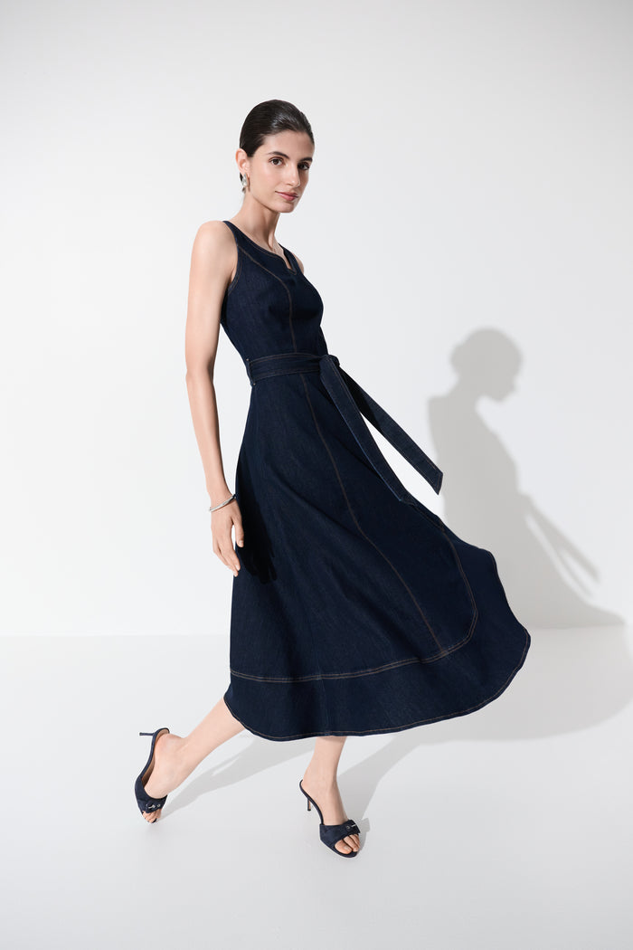 Joseph Ribkoff Featherweave Denim Fit And Flare Dress Jr271919