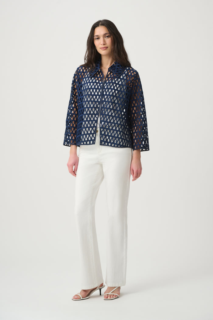 Joseph Ribkoff Embroidered Open-Work Jacket Jr271934