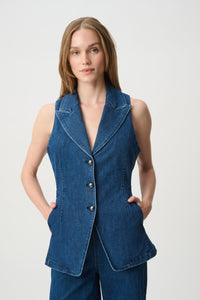 Joseph Ribkoff Repreve® Denim Fitted Vest Jr 271946