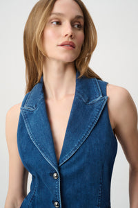 Joseph Ribkoff Repreve® Denim Fitted Vest Jr 271946