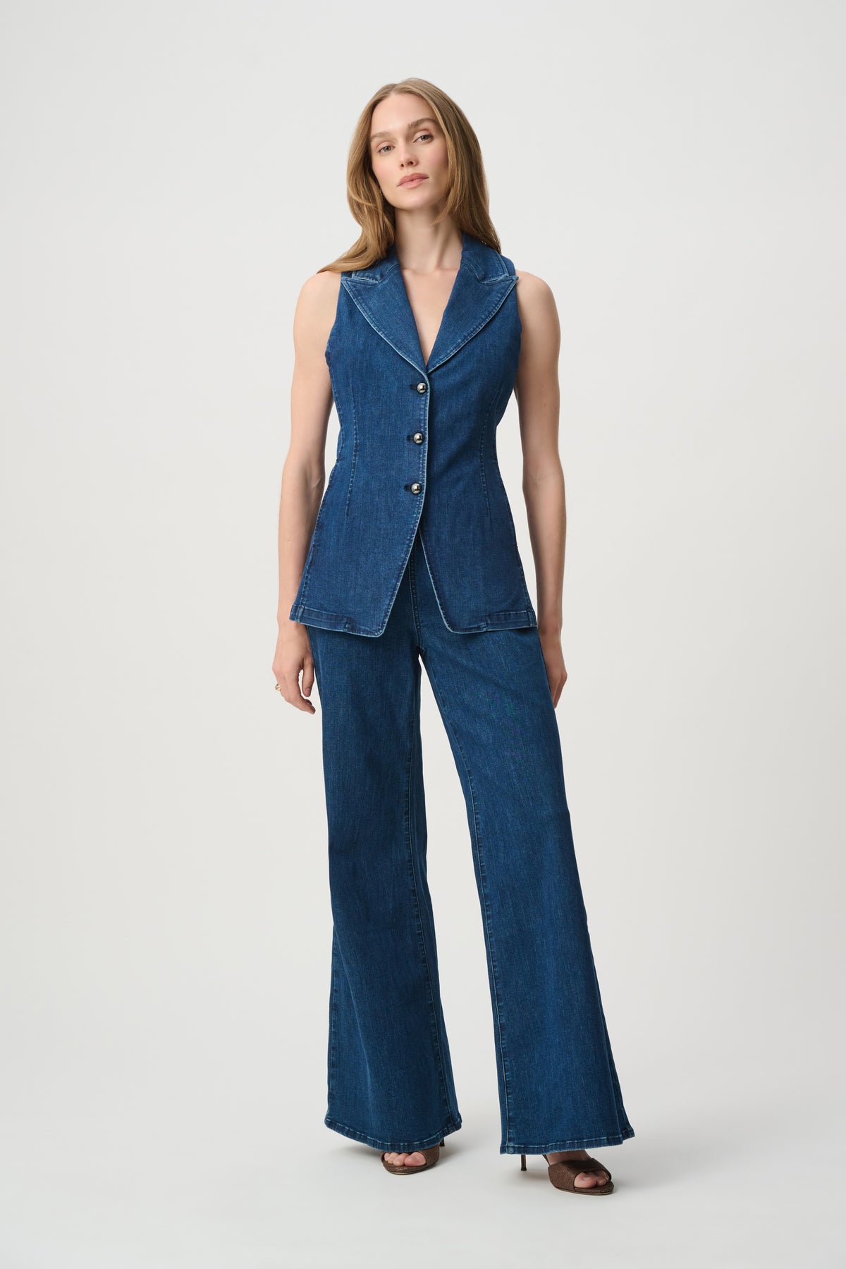 Joseph Ribkoff Repreve® Denim Fitted Vest Jr 271946