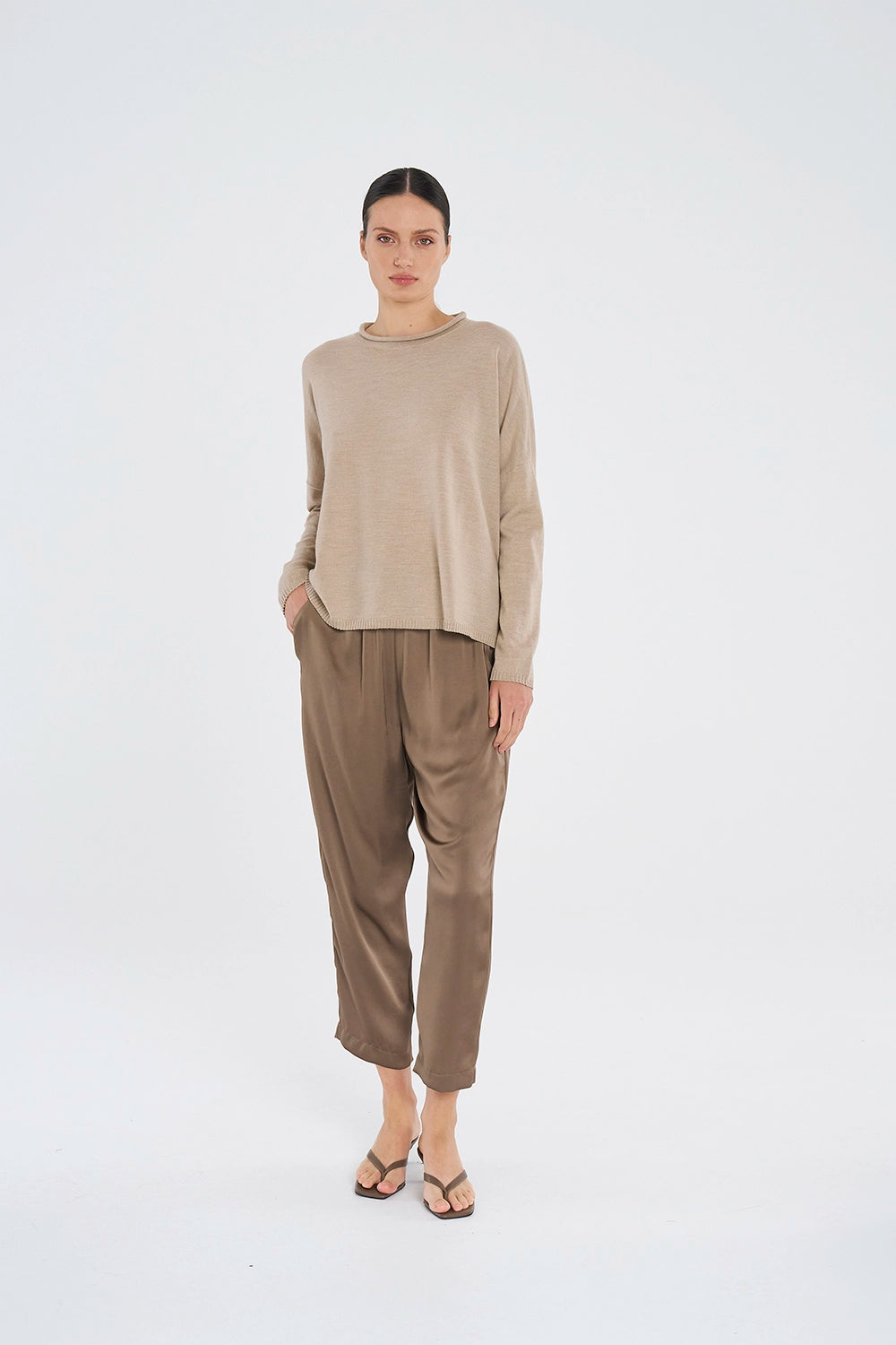 Mela Purdie Panama Sweater in Camel F14 9300