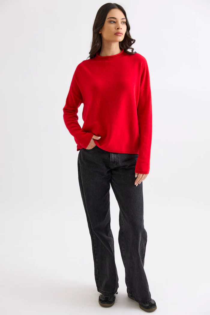 Mia Fratino Sloane Mockneck in Poppy 25006