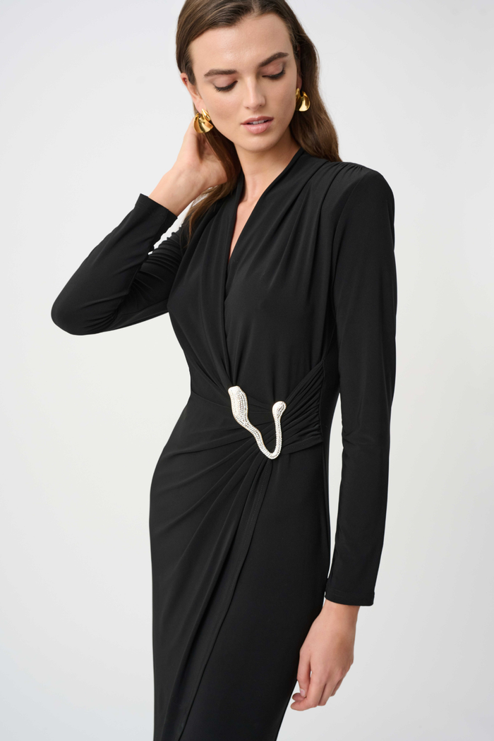 Joseph Ribkoff Silky Knit Sheath Wrap Dress Signature | Silky Knit Sheath Wrap Dress 263709
