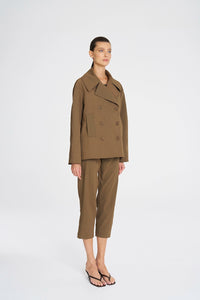 Mela Purdie Pea Jacket In Tannin F416 4241 - Pre-Order March Delivery