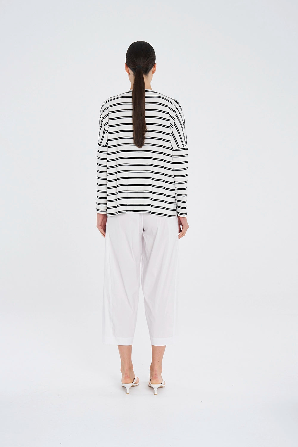 Mela Purdie Wedge Sweater in White/Black F539 8932