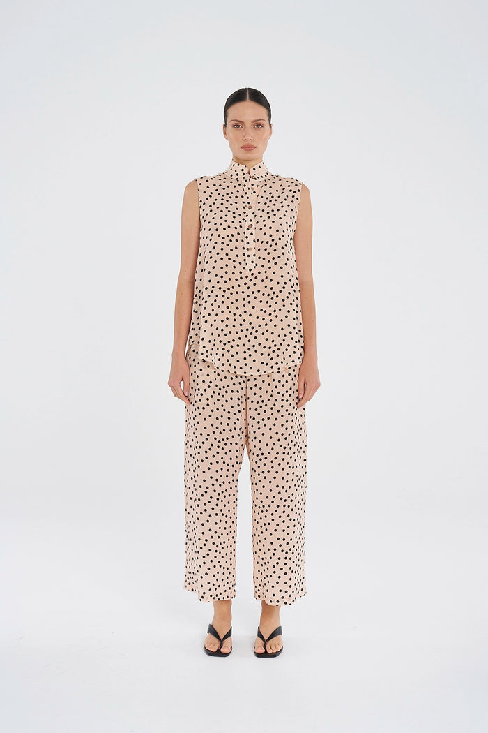 Mela Purdie Tab Slide Tank in Meringue/Black F856 8146 - Pre-Order December Delivery