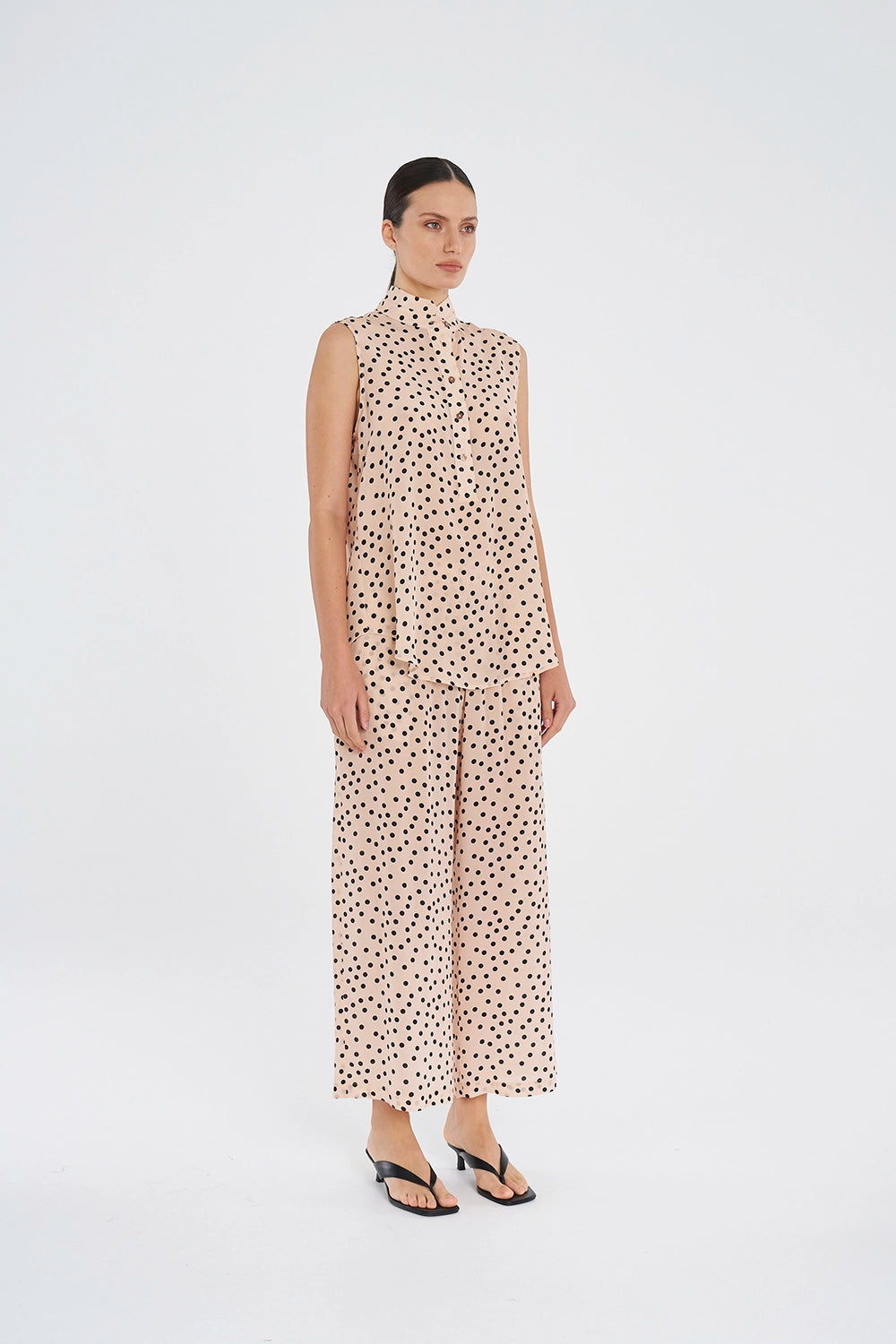 Mela Purdie Tab Slide Tank in Meringue/Black F856 8146 - Pre-Order December Delivery