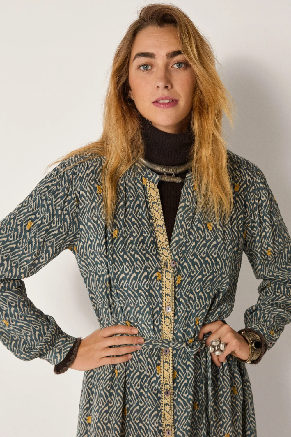 Maison Hotel Ophelia Dress in Blue Shibori - Pre-Order January Delivery