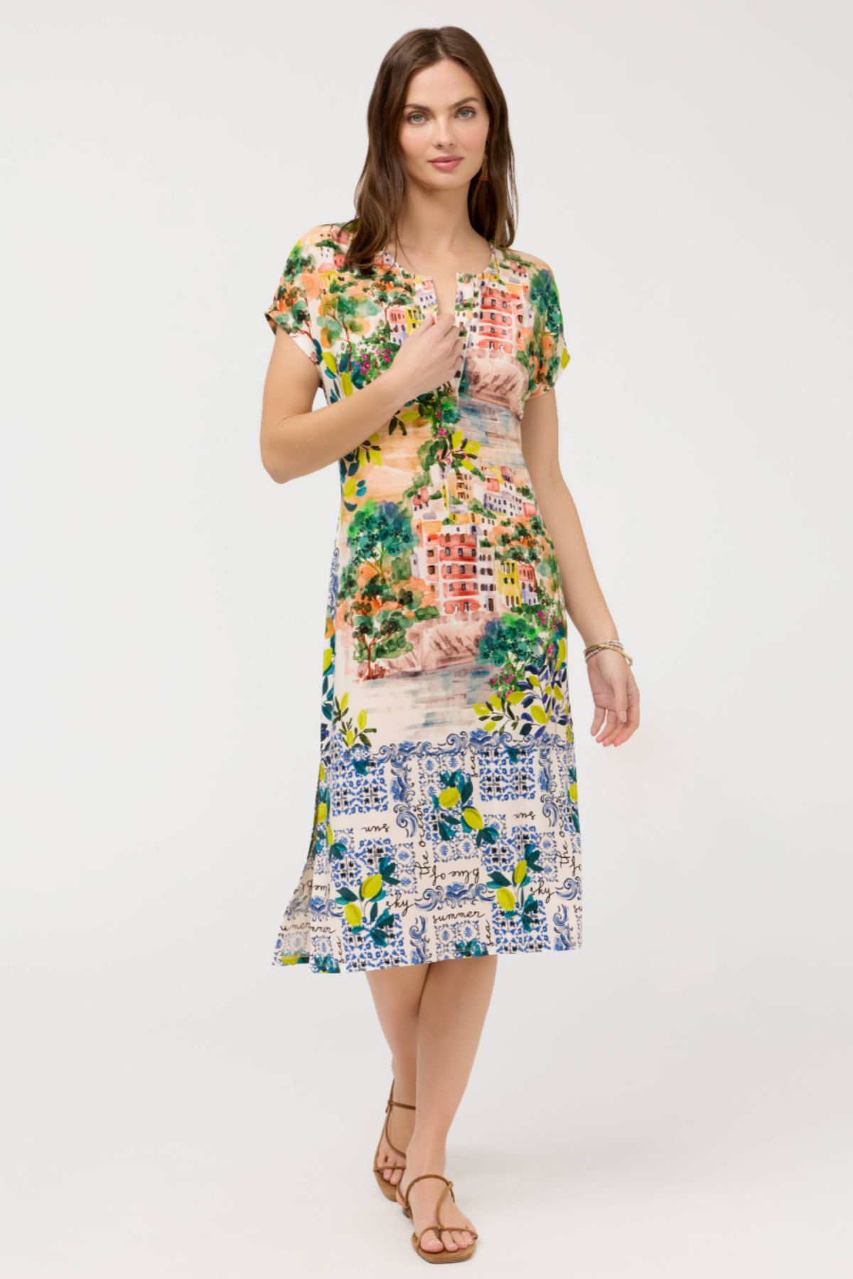 Johnny Was The Janie Favorite Maxi Henley Dress- Olympe T31226-4