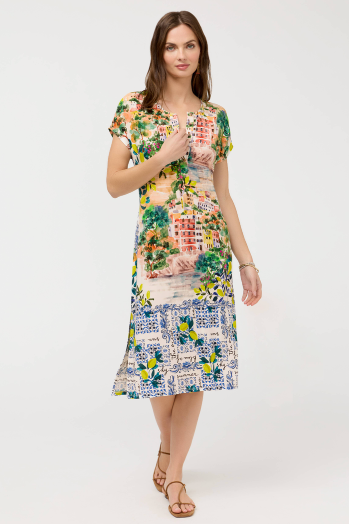 Johnny Was The Janie Favorite Maxi Henley Dress- Olympe T31226-4