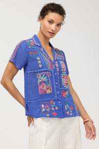 Johnny Was Petra Shirt - Lima in Baja Blue C10426-4
