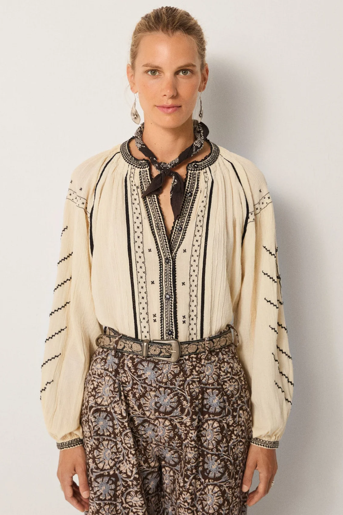 Maison Hotel Ringo Blouse in Ivory - Pre-Order January Delivery