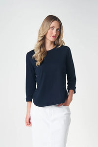 Goondiwindi Cotton 3/4 Sleeve Tee in Dark Navy 3152