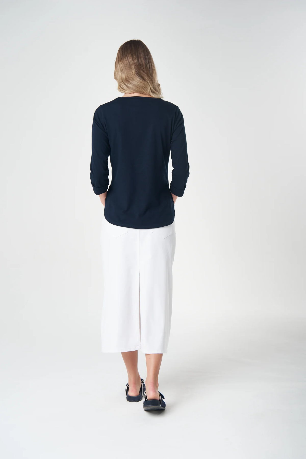 Goondiwindi Cotton 3/4 Sleeve Tee in Dark Navy 3152