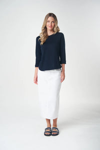 Goondiwindi Cotton 3/4 Sleeve Tee in Dark Navy 3152