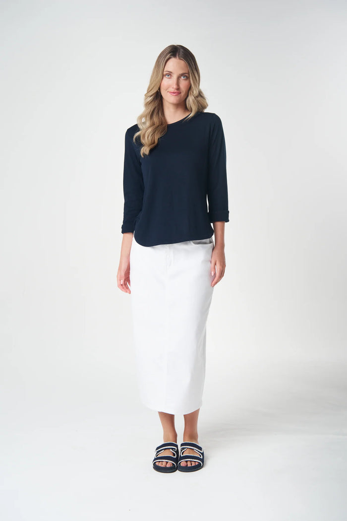 Goondiwindi Cotton 3/4 Sleeve Tee in Dark Navy 3152