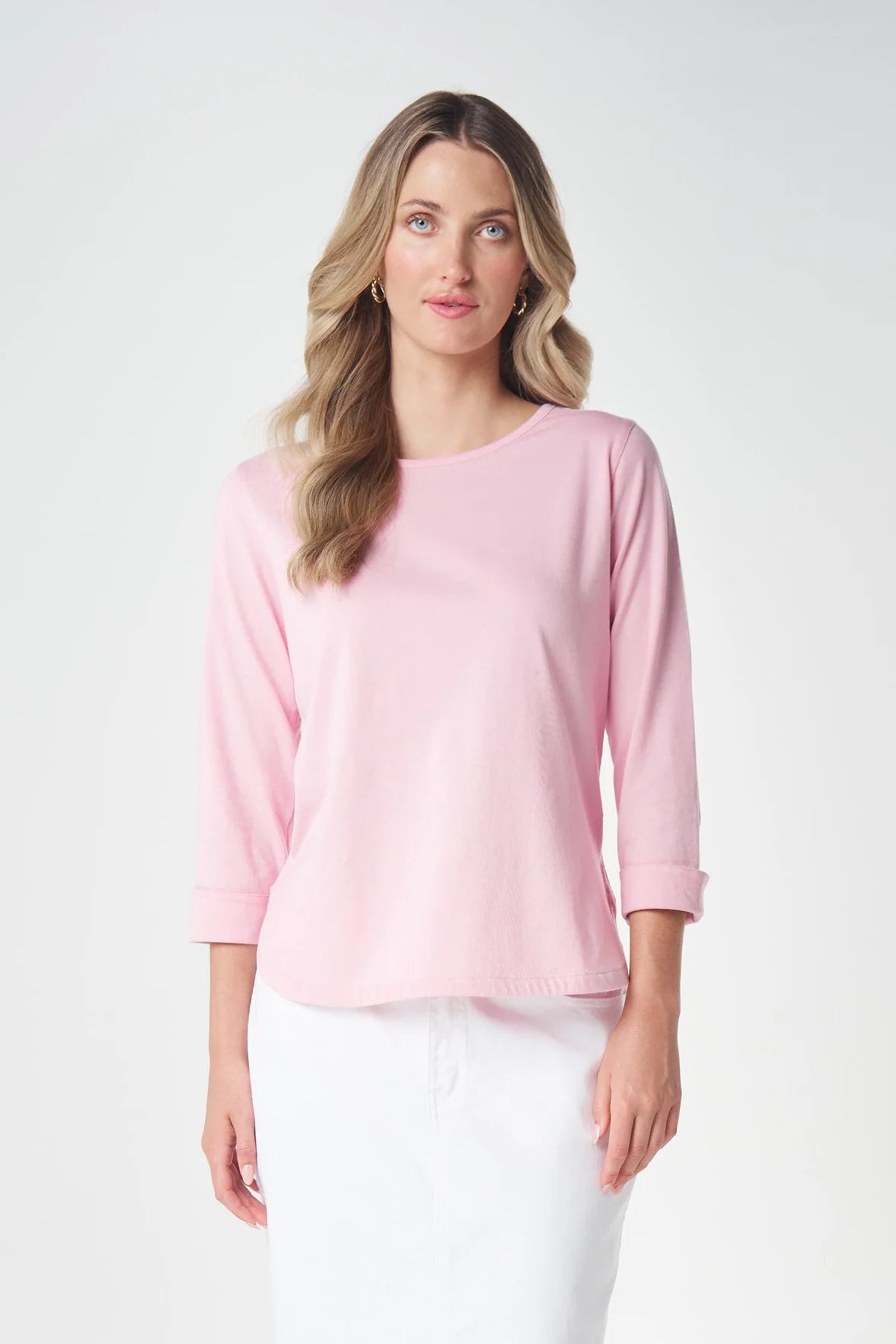 Goondiwindi Cotton 3/4 Sleeve Tee in Fairytail Pink 3152