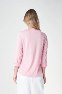 Goondiwindi Cotton 3/4 Sleeve Tee in Fairytail Pink 3152