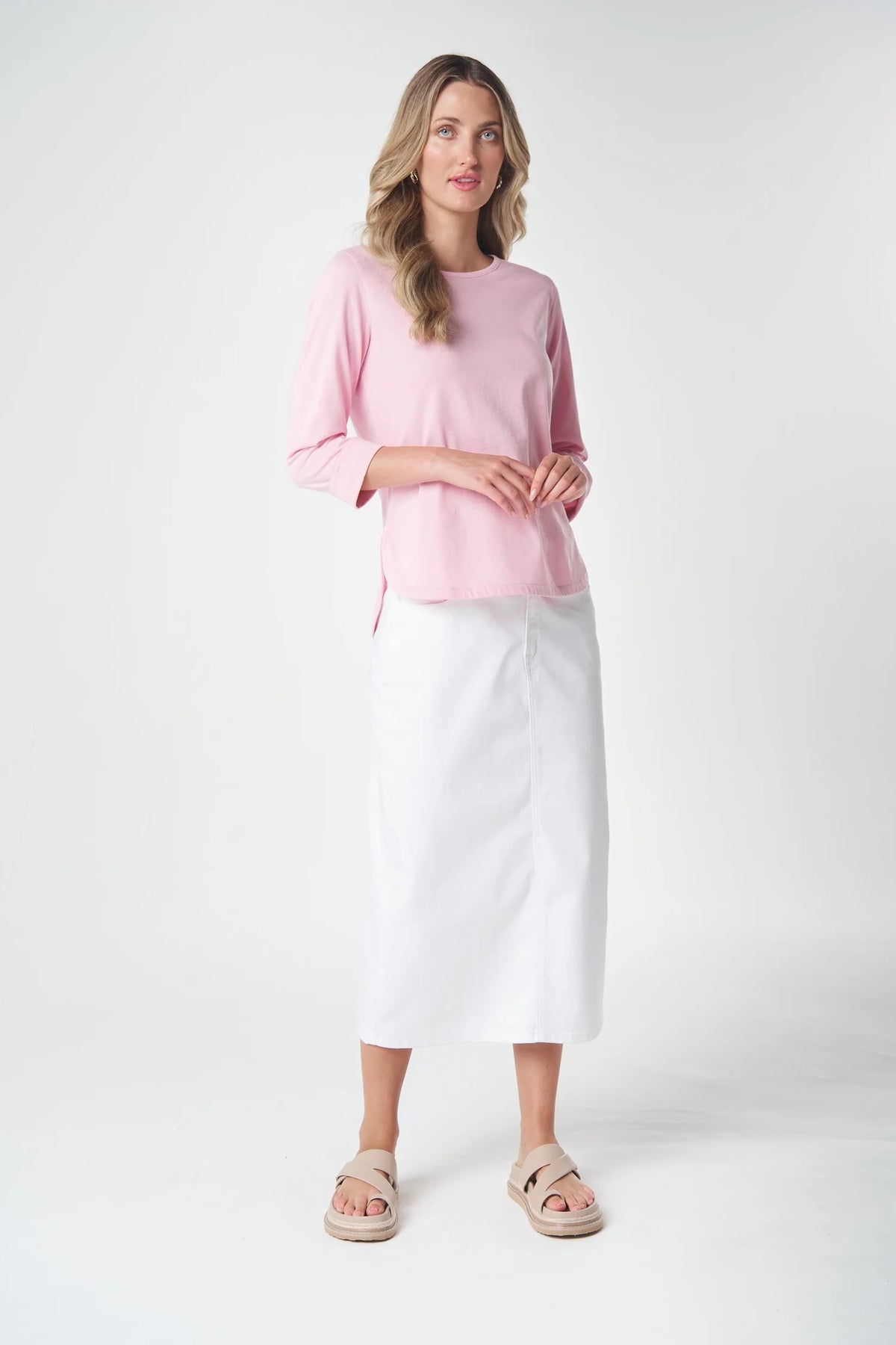 Goondiwindi Cotton 3/4 Sleeve Tee in Fairytail Pink 3152