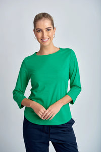 Goondiwindi Cotton Pima Cotton Crew Neck 3/4 Sleeve Tee Kelly Green 3152